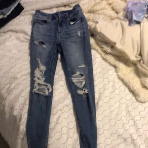 Blue ripped jeans